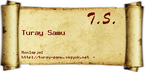 Turay Samu névjegykártya